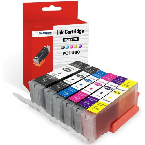 SMARTOMI - 6 inktpatronen compatibel met Canon PGI-580XXL-modellen, voor Canon Pixma-printers TS705 TS6100 TS9150 TS9155 TS8150 TS8151 TS6151 TS6150 en TR7550